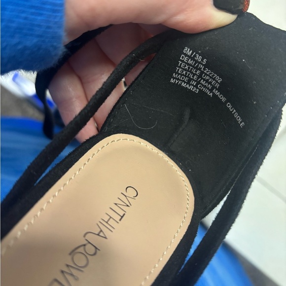 Cynthia Rowley Ankle Wrap Block Heel Shoes Sandals Black Size 8 New - Picture 7 of 7